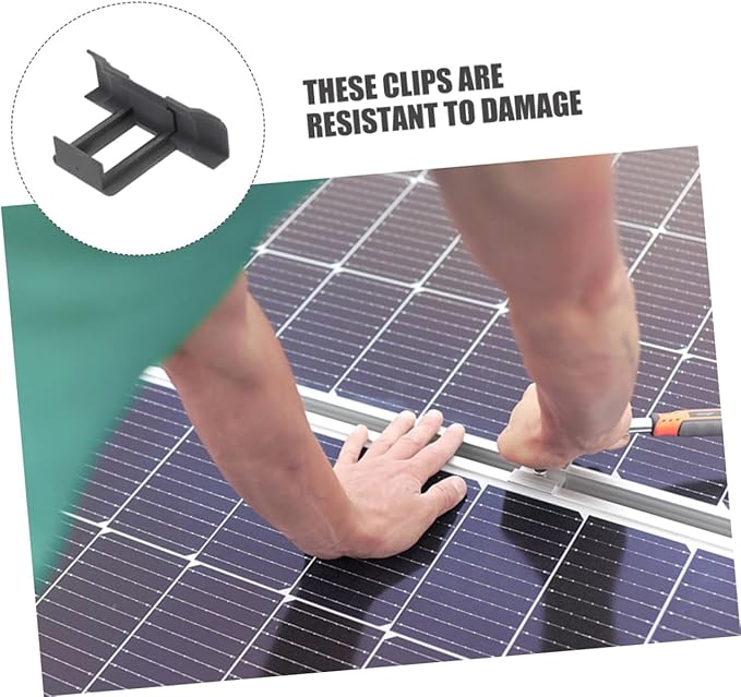 VANZACK 12Pcs Solar Panel Drainage Clips Water Guide Clips for Photovoltaic Panel Cleaning and Maintenance Durable for Outdoor Mud Removal