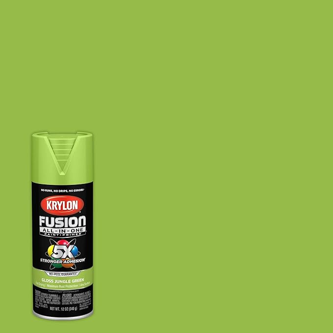 Krylon Fusion All-In-One Adhesive Spray Paint for Indoor/Outdoor Use, 12 oz, Jungle Green