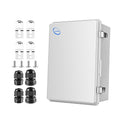 Waterproof Outdoor IP67 Junction Box (11.4"x7.5"x5.5") with Mounting Plate, Hinged Grey Cover and Wall Brackets - Weatherproof ABS Plastic Electrical Enclosure for DIY Projects (290x190x140mm)