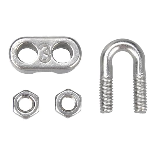 YAMASO 20PCS 1/8 Inches M3 Stainless Steel Wire Rope Cable Clip Clamp