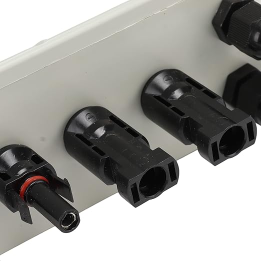Plastic Solar PV Combiner Box - 2-String 15A Rated Arrester 2-In-1-Out DC 1000V with IP67 Water Resistance, Polycarbonate and ABS Material, Transparent Cover
