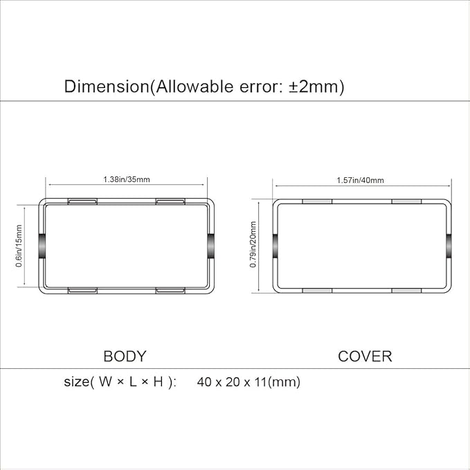 LeMotech Project Box 10 Pieces ABS Plastic Electrical Project Case Small Junction Box for Electronics Black 1.6 x 0.8 x 0.4 inch (40 x 20 x 11 mm)