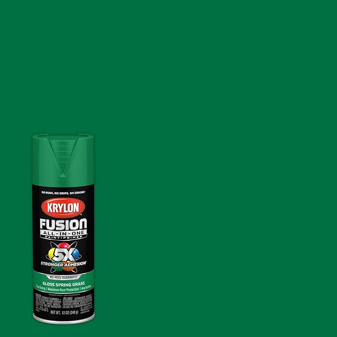 Krylon Fusion All-In-One Adhesive Spray Paint for Indoor/Outdoor Use, 12 oz, Spring Grass