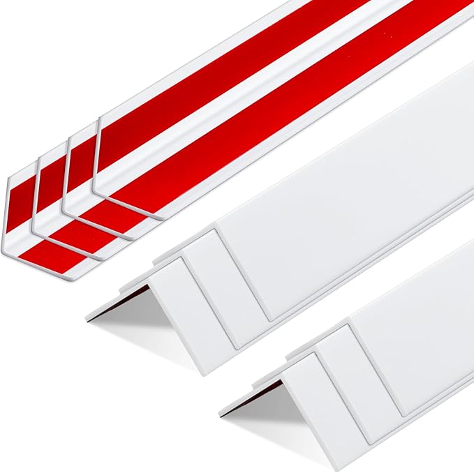 Sasylvia 10 Pcs 3/4 x 36 Inches Wall Corner Protector Guards with Self Adhesive, White Vinyl Corner Shield Trim Molding Plastic for Furniture Door Tables Cabinet Edge, Avoid Scratching, Easy Install