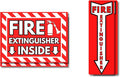 Fire Extinguisher Sign Premium Quality Vinyl Labels, 2 Designs 4 Pack, UV Resistant, Waterproof, Weatherproof, Fire Extinguisher Inside Sticker Signs Sizes 4 x 12 in & 6 x 8 in for Fire Extinguishers.