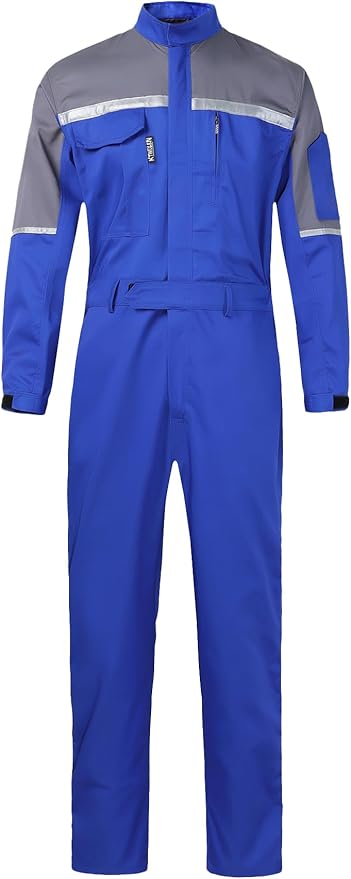 Mens Reflective Coverall Work Mechanics Coverall Work Suit Hi Vis Jumpsuit Bicolor Overalls