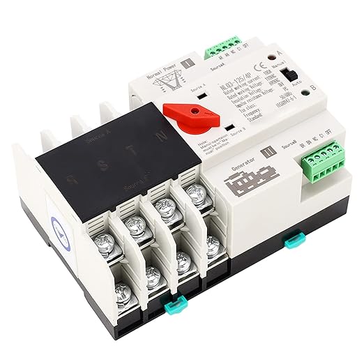 Automatic Transfer Switch Din Rail Mount 4P 100A AC110V Fast Transfer Power Selector