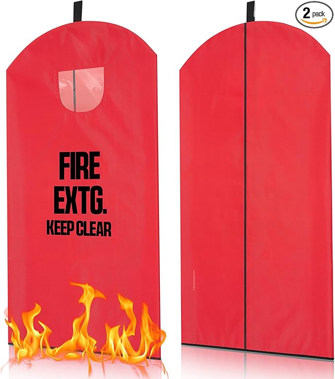 Amylove 2 Pcs Fire Extinguisher Cover 13-20 lb Heavy Duty Thickened Fire Protective Sleeve from Scuffs and Scratches Accessories 18" W x 26" L