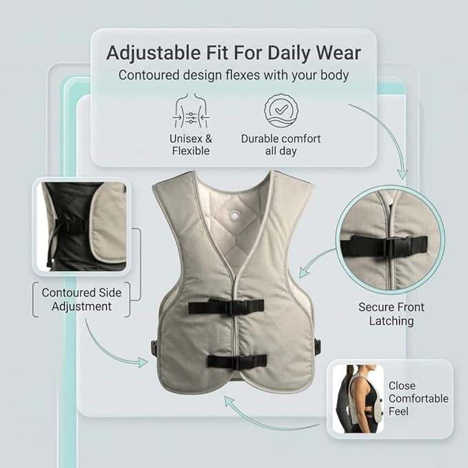 PCM Ice Vest for Men and Women - Adjustable Cooling Vest - Freezes in 30 Min - Special Phase Change Material (PCM) that Freezes Anywhere Under 64Deg - Off White