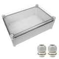 LeMotech Junction Box IP67 Waterproof Dustproof Electrical Box Project Box DIY Enclosure Gray with Transparent Clear Cover, External Size 15x11x5.1in (380x280x130mm)