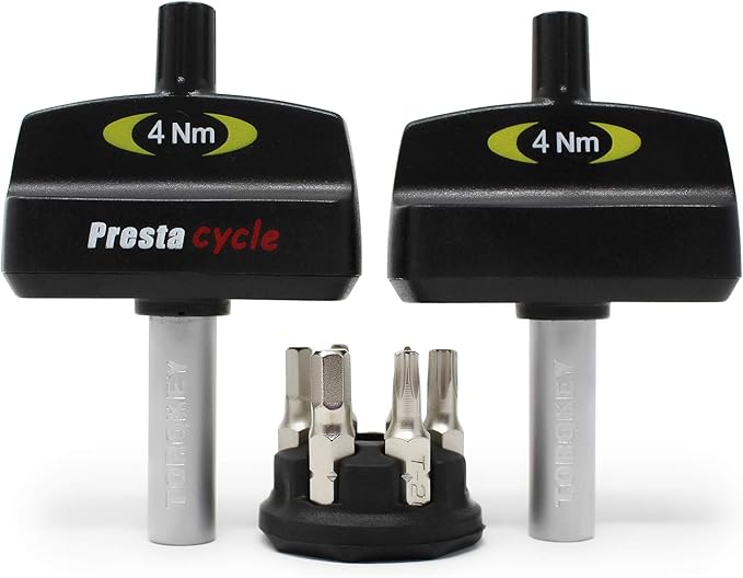 Prestacycle Mini Bike TorqKeys - Preset Torque Tool w/6 Bits & Holder – Compatible with Standard 1/4" hex bit - Choose from Sizes: 3Nm, 4Nm, 5Nm.
