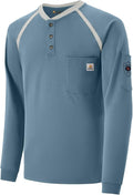 FR Shirts for Men Flame Resistant Shirts 6.5oz Light Weight Long Sleeve Fire Retardant Shirts CAT2/HRC2