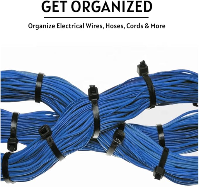 Kable Kontrol Made in USA Cable Zip Ties, 5000 Pcs 11 Inch Black, 50 Lbs Tensile Strength, Bulk Pack, Self-locking UV Resistant Plastic Nylon Wire Ties, for Indoor or Outdoor Use