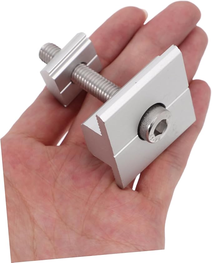 Solar Panel Mounting Accessories 4pcs Solar Panel Mid Clamps with T-Shaped Mid Clips for Cylindrical Head Screw