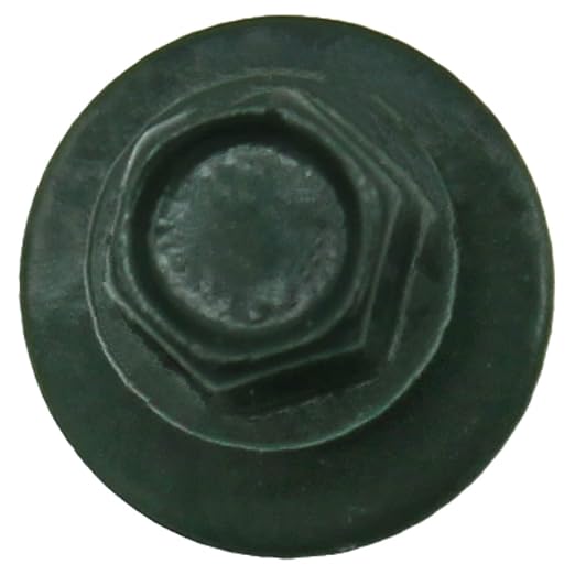 Metal Roofing Screws: (250) 10 x 1 Hartford Green Hex Head Sheet Metal Roof Screw. Self Starting Metal to Wood siding Screws. EPDM Washer. Colored Head