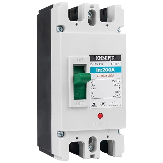 200A 550V AC/DC Circuit Breaker Disconnect Switch for Solar Energy System Grid Connection, Photovoltaic, Residential and Commercial Facilities (550V 200Amp)