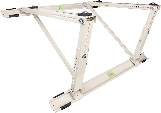 WeCooper Rooftop Mini Split Mounting Bracket 9000to24000BTU,Heavy Duty Adjustable Roof Bracket More Stability&Level for Ductless Minisplit AC Condenser Unit&Heat Pump,Support to 335LB Off White