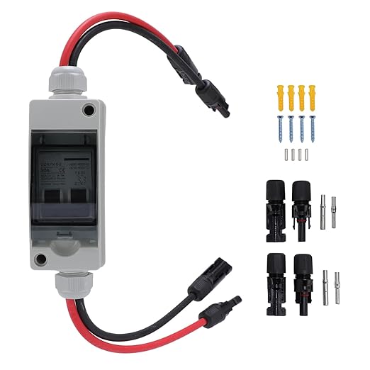 Solar Panel Disconnect Switch 30A DC AC Shut Off 2 Poles Outdoor Home Miniature PV Circuit Breaker Box IP65 Water Proof