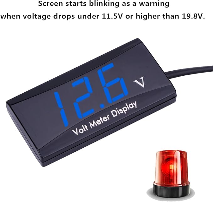 DC 12V Car Digital Voltmeter Gauge - AIMILAR LED Display Voltage Volt Meter for Car Motorcycle (Blue)