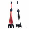 1 Pair Solar Y connectors 1 to 4-Turn Waterproof Parallel Solar connectors, 12AWG tinned Copper Solar Panel Cable Plug connectors (M/FFFF and F/MMMM)