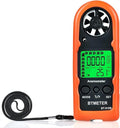 BTMETER Anemometer Handheld Wind Speed Meter, BT-816B Mini Digital Air Flow Meter with LCD Backlight/Wind Chill & Temp, Max/Avg/Current Mode to Measure Air Flow Velocity for Sailing Drone Golf HVAC