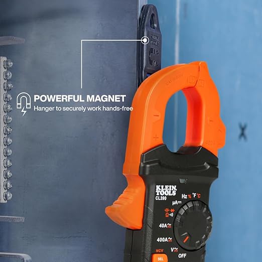 Klein Tools 80197 AC/DC Clamp Meter Kit with Magnetic Hanger, Auto-Ranging TRMS, 400 Amp, NCVT Voltage Tester, Professional Testing Kit