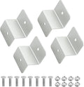 uxcell 4 Pack Z Brackets, 30mm Aluminum Alloy Solar Panel Brackets Lightweight Solar Panels Z Brackets with Nuts and Bolts for Roof RVs Boat Off Grid, Silver