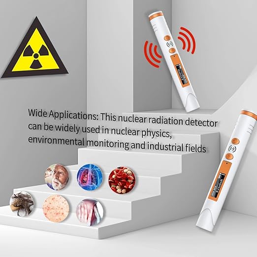 Geiger Counter Radiation Detector,Portable Handheld Radiation Monitor Meter,Beta Gamma X-ray Radiation Meter,Rechargeable with Battery Powered,0.08uSv to 50mSv