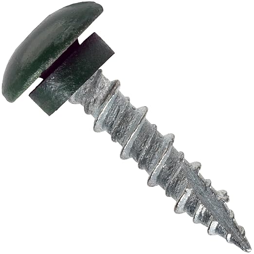 10 x 1 Evergreen - Low Profile Star Head Roofing Screws - HI-LO Thread - Metal to Wood - T25 Torx Drive Head - EPDM Washer. 1 x 250 Count Bag - 250 Screws