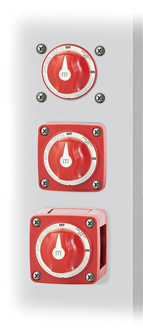 Blue Sea Systems Mini Dual Circuit Battery Switch, Red, 6010 m‑Series