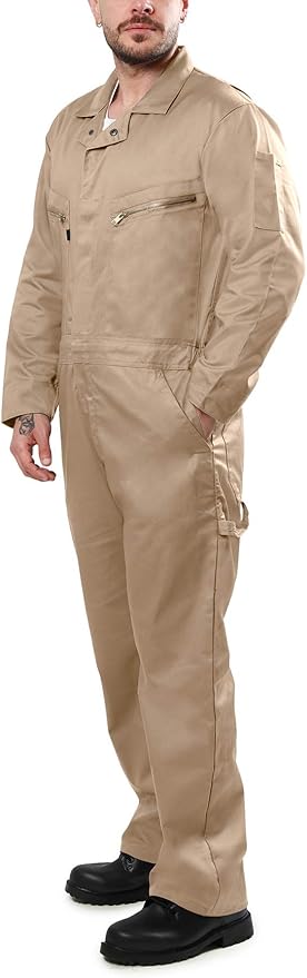 Kolossus Pro-Utility Cotton Blend Long Sleeve Coverall with Zippered Frontal Pockets