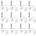 Jadaol 10mm Wide Design Cable Clips with Nails for Round Ethernet Cables, Cord Clips for Wall, Nail-in Wire Tacks for Cat5/Cat6/Cat7 RJ45 Cable, Coaxial, TV, Speaker, Electrical Wire, 100 Pack