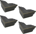 Mcredy Corner Protectors for Furniture,4 Pack Table Corner Protectors Metal Bronze Box Corners Decorative 2.8x2.8x1.2(LxWxH),Side Length 2.8"