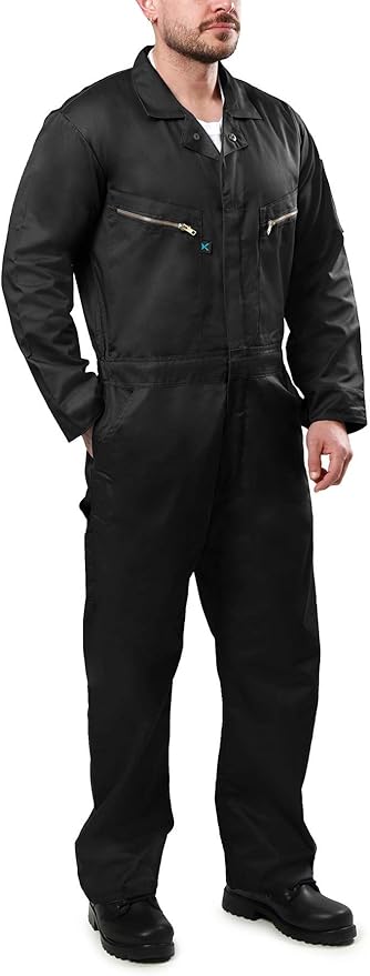 Kolossus Pro-Utility Cotton Blend Long Sleeve Coverall with Zippered Frontal Pockets