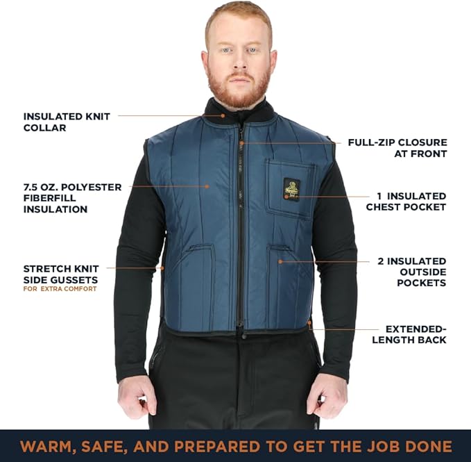 RefrigiWear Cooler Wear Lightweight Fiberfill Insulated Workwear Vest