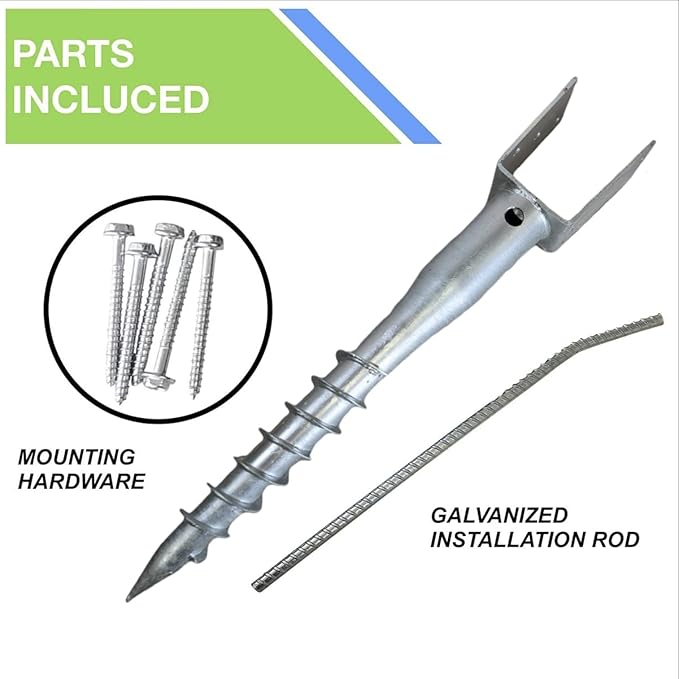 United Premium Galvanized No Dig Ground Anchor - U-Model Screw in Post Stake - 27" Inch Long, Fits Standard 4x4 (3.5" X 3.5" Inch Actual) Great for Mailbox Posts (Galvanized)