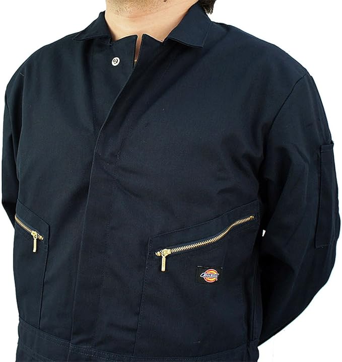 Dickies Men’s Deluxe Long Sleeve Coveralls – 7.5 oz Twill Mechanic Jumpsuit with Zipper Front Industrial Uniform Fit