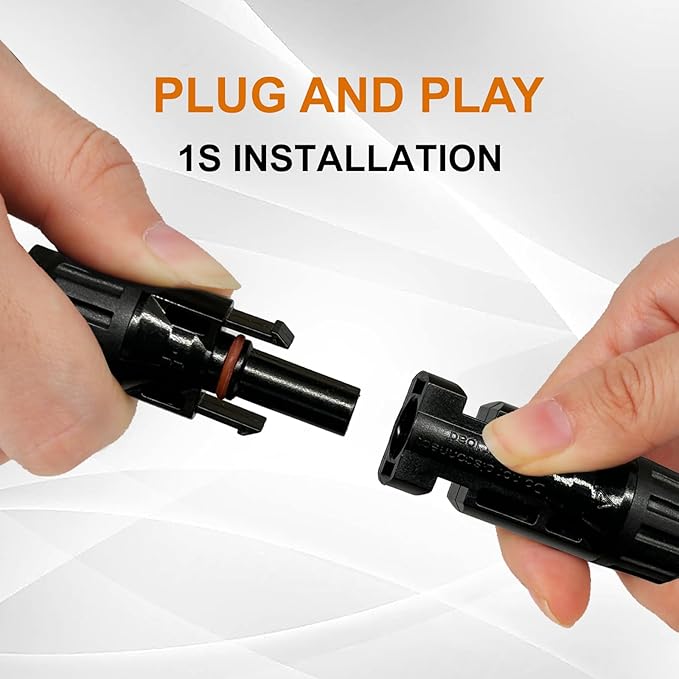 Solar Connectors Y Branch Upgraded Solar Panel Connector, 1 Pair Adapter Cable Wire Plug Tool Kit for Solar Panel(M/FF+F/MM)