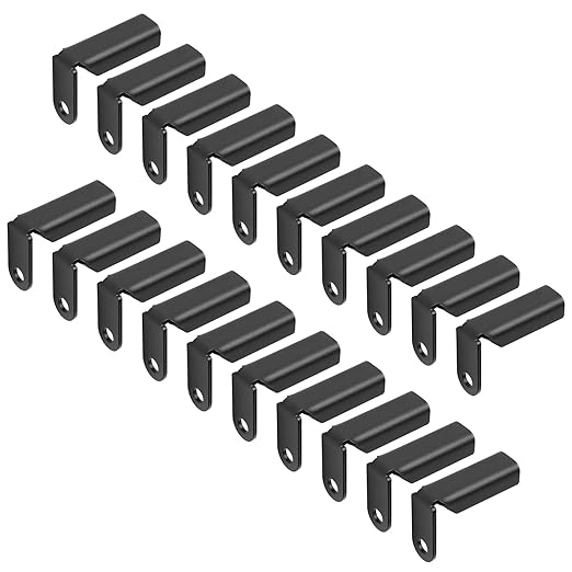20 Pack Black Fence Mounting Bracket Fits 1" x 1" x 16 Ga. Square Tube Rails, Fence Panel Internal Connector, Carbon Steel
