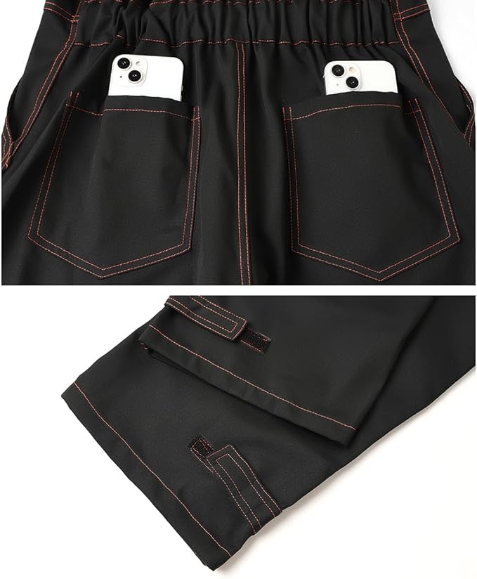 Men's Sleeveless Coveralls Multi-Functional Mechanics Workwear Stylish Work Coveralls Overalls Cargo Jumpsuit