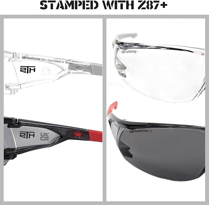 HTS HUNTERSKY ANSI Z87.1 Anti-Fog Clear Safety Glasses Pickleball Youth Baseball Lab Chemistry Goggles Scratch Resistant