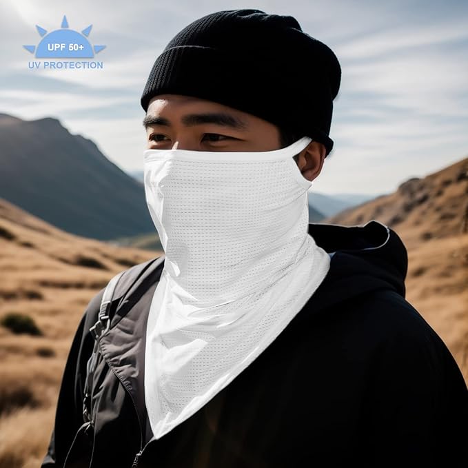 Balaclava Neck Gaiter with Ear Loops Scarf Bandana UV Sun Protection Outdoors Face Mask Cover for Women Men