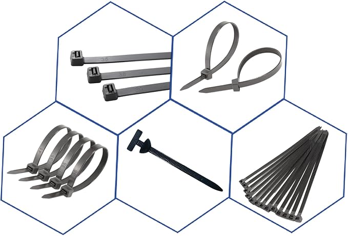 Zip Ties, Cable Ties, 4"+6"+8"+10"+12" 510Pcs Black High-Grade Self-Locking Nylon Zip Ties, Tensile Strength 18-48Lb For Home Office, Garden, Workshop Fences