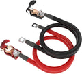 6 AWG Gauge Power Battery Cable Inverter with Battery Terminal Connectors 3/8" Lugs, 3FT Red + Black Pure Copper Battery Lead Wire for Automotive, Motorcycle, Marine, Boat