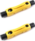 QWORK Double Ended Coax Stripper, 2 Pack Coxaial Cable Stripper Wire Cutter Coax Stripping Tool for RG7/11 and RG59/6/6Q