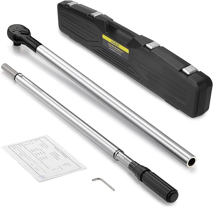 1-Inch Drive Click Torque Wrench (200-1000ft.lb / 271-1356.7Nm) Dual-Direction Adjustable Torque Wrench Set