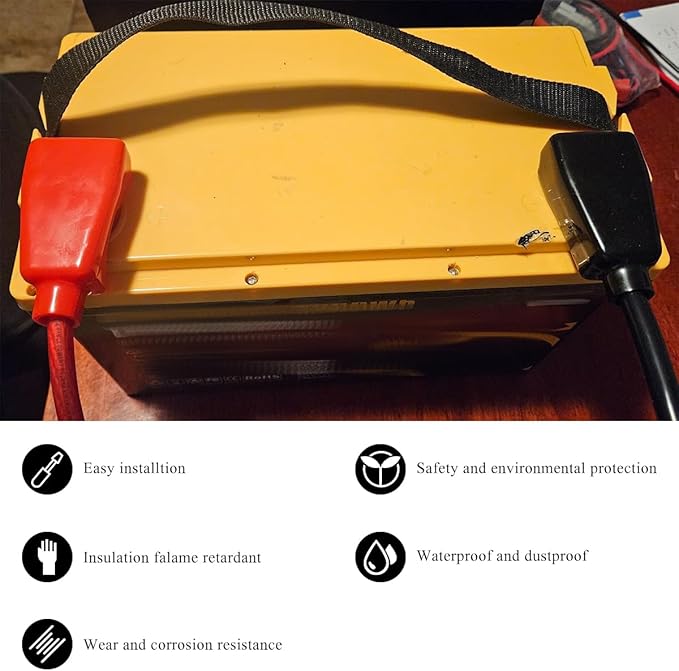 2PCS Car Battery Terminal Covers, Flexible Battery Terminal Insulating Protectors, Positive & Negative Cable Battery Terminal Covers, Battery Stud Caps for Car Truck Boat