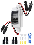 DIHOOL DC Circuit Breaker, Non Polarized, 15 Amp, 2 Pole, 12V-400V, AC DC Disconnect Switch Box Outdoor, Battery Cutoff Isolator, PV Array MCB