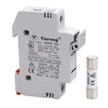 ZOOKOTO 1 PCS Solar Fuse Holder 25A 1000V DIN Rail Mount Fuse Holder 1 Pole White Plastic Housing