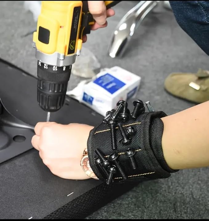 Magnetic Wristband Hardware and Tool Holder: Handy for Holding screws, nails, small parts and tools with an adjustable wristband Ideal for DIY projects, construction and various other tasks